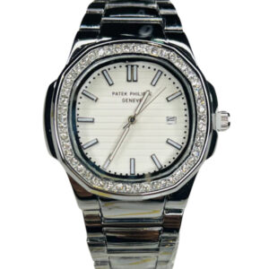 Patek Philippe Nautilus White Dial with Diamond Bezel